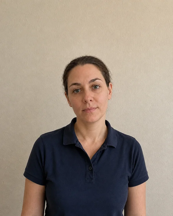 Exemple de photo d'identité refusée : tête inclinée, menton mal positionné